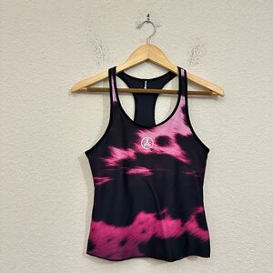 ULTRACOR Tie-Dye Athletic Racerback Tank Top in Black Pink